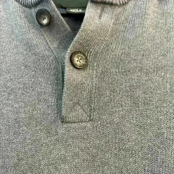 Eddie Bauer Gray Knit Henley Pullover Sweater Men's Size Large - Picture 5 of 15